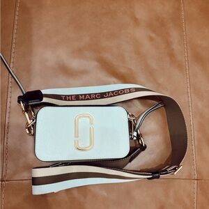 Marc Jacobs Cream Crossbody Bag with Gold Accents